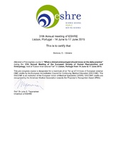 Bescheinigung ESHRE'15